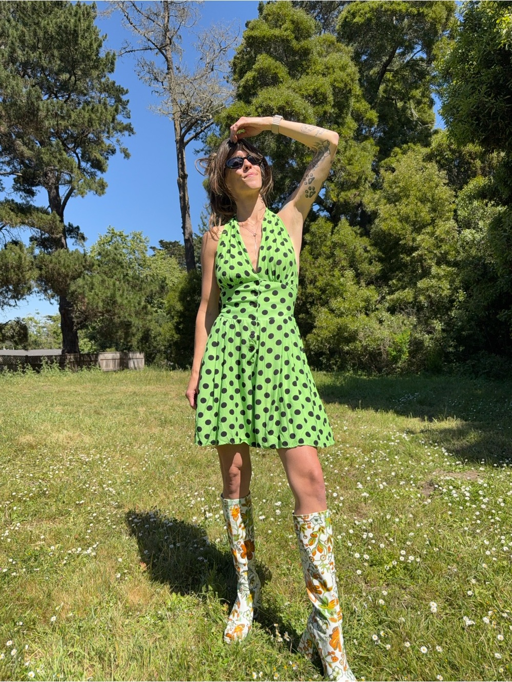 Vintage backless polka dot halter romper RARE